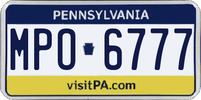 PA license plate MPO6777