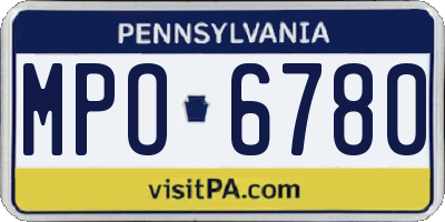 PA license plate MPO6780
