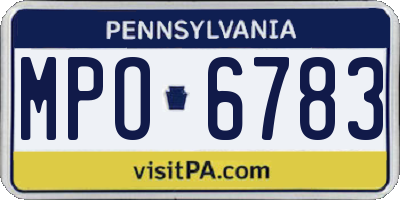 PA license plate MPO6783