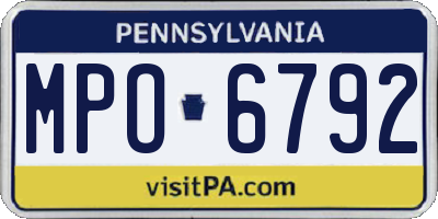 PA license plate MPO6792