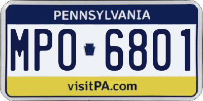 PA license plate MPO6801