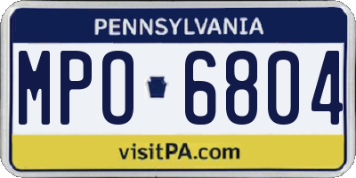 PA license plate MPO6804