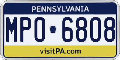 PA license plate MPO6808