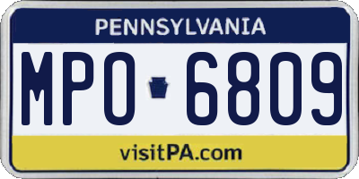 PA license plate MPO6809