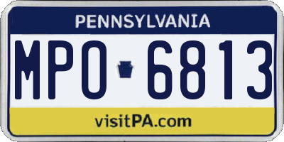 PA license plate MPO6813