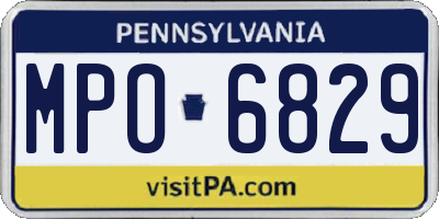 PA license plate MPO6829