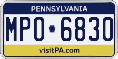 PA license plate MPO6830
