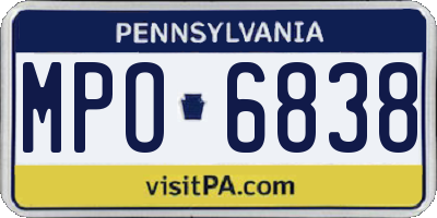 PA license plate MPO6838