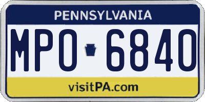 PA license plate MPO6840