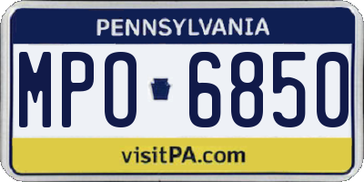 PA license plate MPO6850
