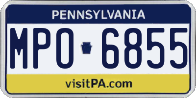 PA license plate MPO6855