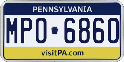PA license plate MPO6860