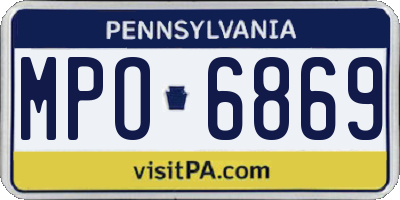 PA license plate MPO6869