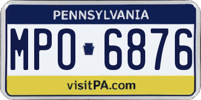 PA license plate MPO6876
