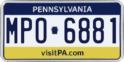 PA license plate MPO6881