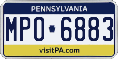 PA license plate MPO6883