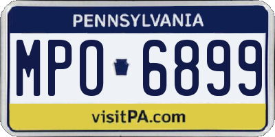 PA license plate MPO6899