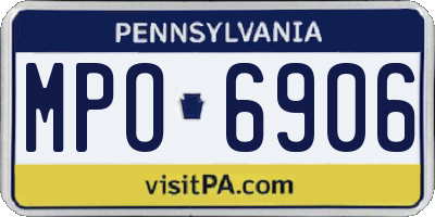 PA license plate MPO6906