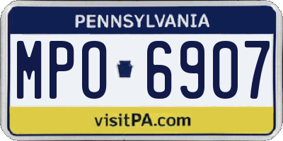 PA license plate MPO6907