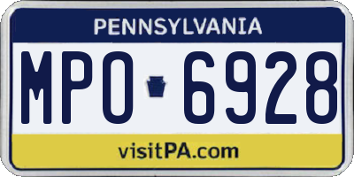 PA license plate MPO6928