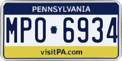 PA license plate MPO6934