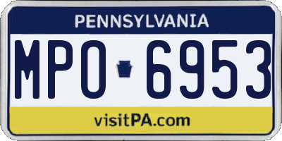 PA license plate MPO6953