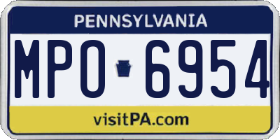PA license plate MPO6954