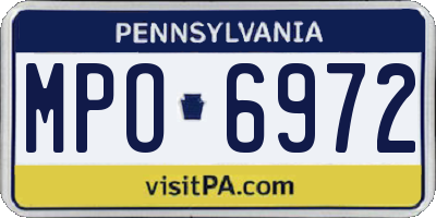 PA license plate MPO6972