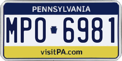 PA license plate MPO6981
