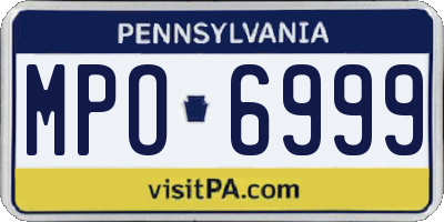 PA license plate MPO6999
