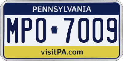 PA license plate MPO7009