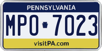 PA license plate MPO7023