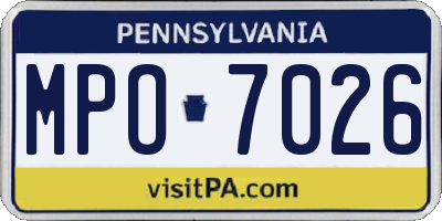 PA license plate MPO7026