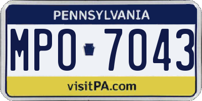 PA license plate MPO7043