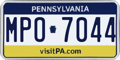 PA license plate MPO7044