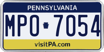 PA license plate MPO7054