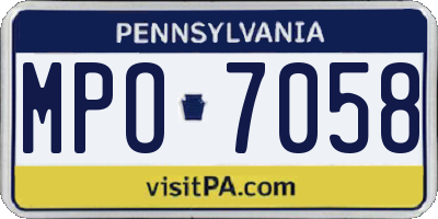 PA license plate MPO7058