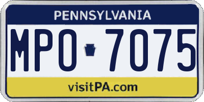 PA license plate MPO7075