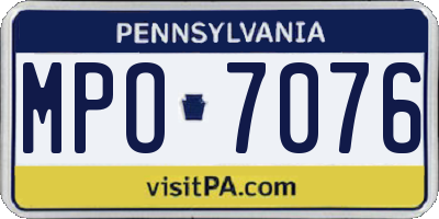 PA license plate MPO7076