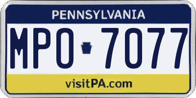PA license plate MPO7077