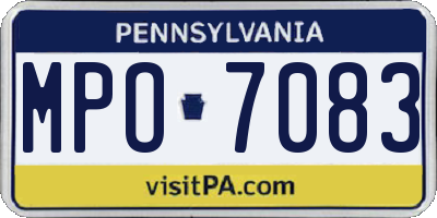 PA license plate MPO7083