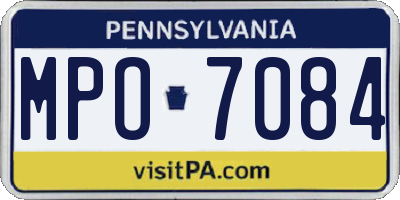 PA license plate MPO7084