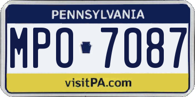 PA license plate MPO7087