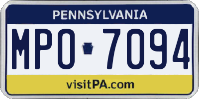 PA license plate MPO7094
