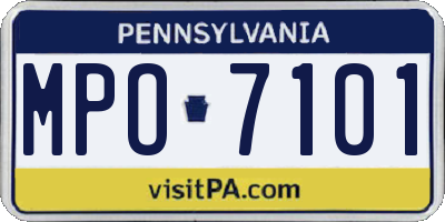 PA license plate MPO7101