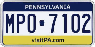 PA license plate MPO7102