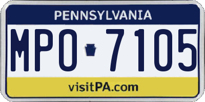 PA license plate MPO7105