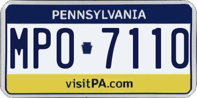PA license plate MPO7110