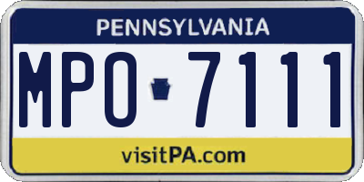 PA license plate MPO7111