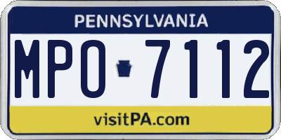 PA license plate MPO7112